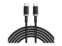 cable usb - baseus dura tipo-c a tipo-c 100 cm 240w carga rapida ultrarresitente negro y dorado