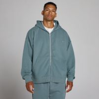 sudadera con capucha oversize con cremallera bidireccional - azul futuro - xs