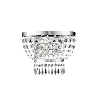 aplique mozart en hierro y laton cromado con pedreria 2 luces 27 p14 bl189-ap2-cr