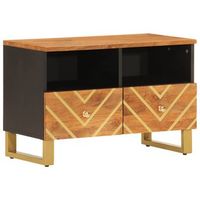 mueble de tv madera de mango marron negro 70x335x46 cm vidaxl