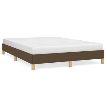 Cama Matrimonial | Cama Para Adultos | Estructura De Cama De Tela Marrón 160x200 Cm