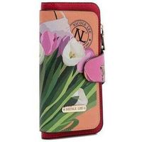 nicole lee cartera cartera plegable en capas violet blossom para mujer