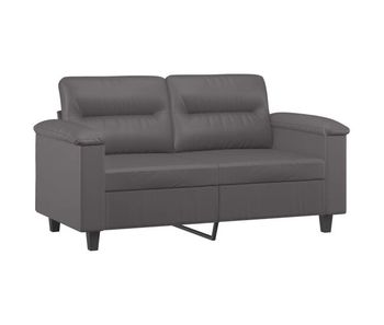 Vidaxl sofá de 2 plazas de cuero sintético gris 120 cm
