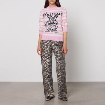 Ganni Bunny Striped Wool-Blend Knit Jumper - M