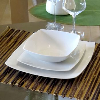 Vajilla de 18 piezas porcelana blanco