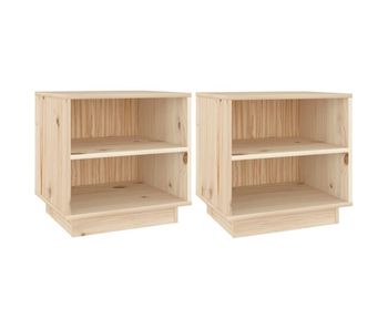 Vidaxl mesitas de noche 2 unidades madera maciza de pino 40x34x40 cm