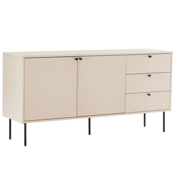 Aparador 2 puertas y 3 cajones decoración melamina 150 cm beige