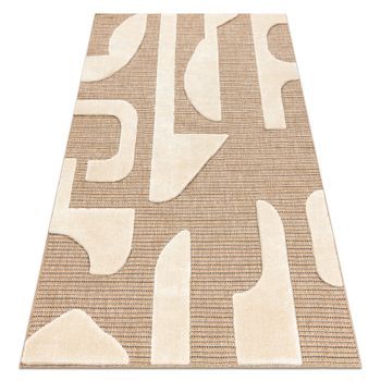 Spark 0696a Alfombra Beige / Crema - Geométrico, Sisal, Estructural 120x170 Cm