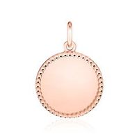colgante circular de plata 925 chapada en oro rosa