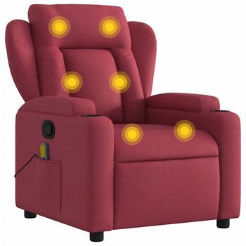Sillón De Salón | Silla | Sillón De Masaje Reclinable De Tela Color Vino Tinto