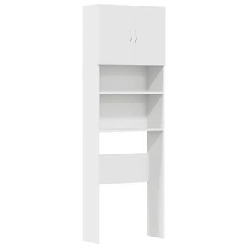 Armario De Lavadora Madera Ingeniería Blanco 64x24x190 Cm Vidaxl