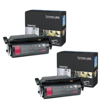 Original Multipack Lexmark T620 Printer Toner Cartridges (2 Pack) -12A6760