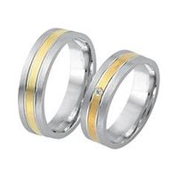 alianzas 18 quilates oro blanco amarillo con diamante