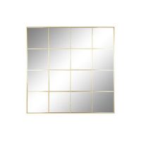 espejo hierro cristal 122x1x122 ventana dorado