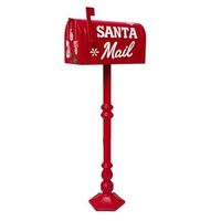 buzon americano de navidad acero inoxidable rojo 30x20x120 cm