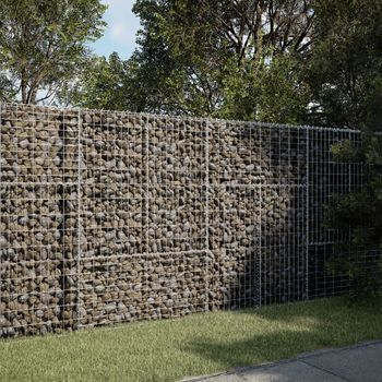 Cesta Gaviones | Gavión Para Piedras | Gavión Decorativo Con Cubierta Hierro Galvanizado 200x100x150 Cm Cfw131524