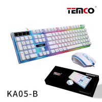 kit teclado con luces multicolor y raton blanco