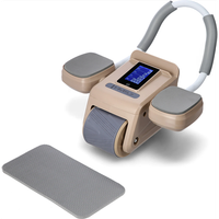 ka08 rueda automatica de ejercicio musculo abdominal abs marron con pantalla lcd y carga hms