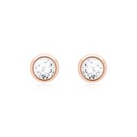 pendientes para mujer en oro rosa de 14 quilates con diamantes