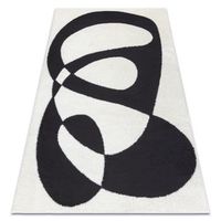 alfombra moderna mode 8531 abstracao crema  negro  140x190 cm