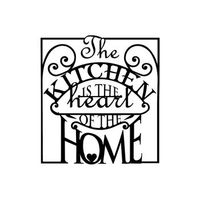 decoracion pared de metal the kitchen is the heart of the home negro 56x015x53 cm