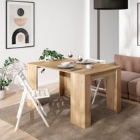 consola extensible efecto madera roble 140x90x77cm