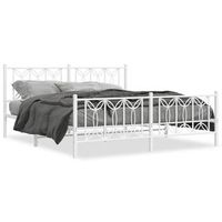 cama doble  cama para adultos  estructura cama metal con cabecero y pie cama blanco 183x213 cm