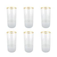 vasos de agua borde dorado nish - lote de 6