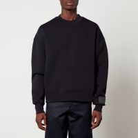 ami logo-appliqued organic cotton-blend sweatshirt - s