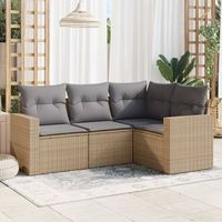 conjunto de sofas jardin con cojines 4 uds  mueble jardin mesa y sillas ratan sintetico beige cfw140302