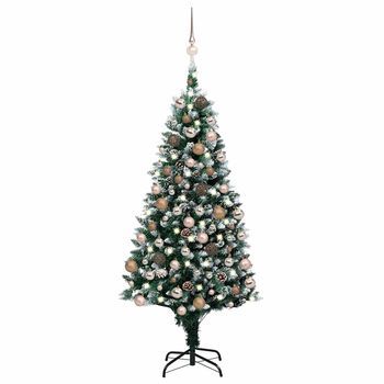 Árbol De Navidad Helado Con Leds, Bolas Y Piñas 150 Cm Vidaxl