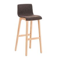 taburete de bar x1 diseno moderno en tela marron base estable con 4 patas en madera clara 100004971