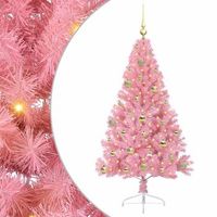 arbol de navidad artificial preiluminado rosa 150 cm pvc vidaxl