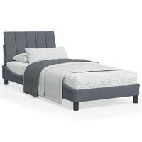 cama para adulto  cama individual  estructura de cama con cabecero terciopelo gris oscuro 80x200cm cfw844360