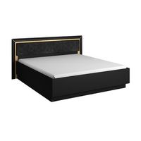 cama adulto 180x200 coleccion doha color negro mate y dorado