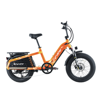 Bicicleta Eléctrica De Carga Cyrusher Glider, Batería De 52 V Y 15,6 Ah, Bicicleta Familiar Y Utilitaria, Naranja
