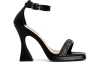 sandalias con banda de pedreria black