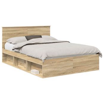 Estructura De Cama Sonoma 140 X 200 Cm Madera De Ingeniería