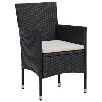 Pack 2 Uds Sillas De Jardín | Silla De Exterior | Sillón Ratán Sintético Negro