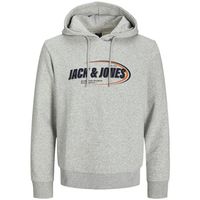 jack  jones jersey 12267547 jcoray branding sweat hood fst light grey para hombre