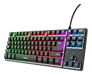 TECLADO TRUST GXT 833 THADO COMPACTO USB 2.0 CABLE 1.5m ILUMINACION RGB COLOR NEGRO