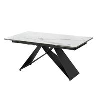mesa comedor extensible porcelanico blanco 16024040409076 cm
