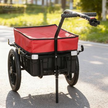 Remolque De Bicicleta Homcom Acero Y Oxford 144x59x80cm Rojo Y Negro