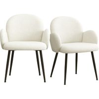silla de tela cozy ecru x2