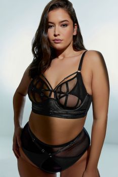 Playful Promises Sujetador Negro De Malla Con Tiras Cruzadas