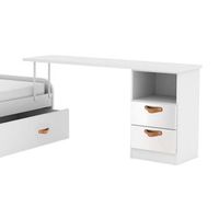 escritorio  cajonera aglomerado blanco cuero 765x242x45cm