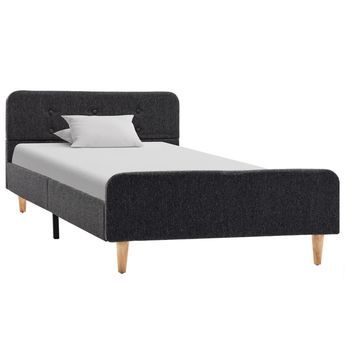 Cama Individual | Estructura De Cama De Arpillera Gris Oscuro 90x200 Cm Cfw63112