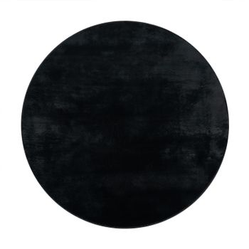 Alfombra suave Solina negro 160 cm redondo