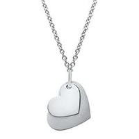 colgante doble corazon cadena acero inoxidable