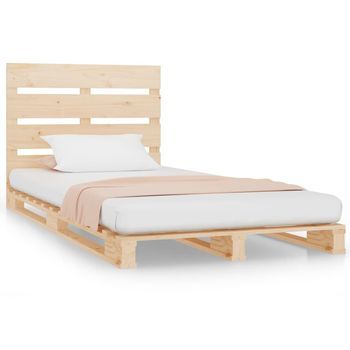 Estructura De Cama Individual Madera Maciza De Pino 90x190 Cm Vidaxl